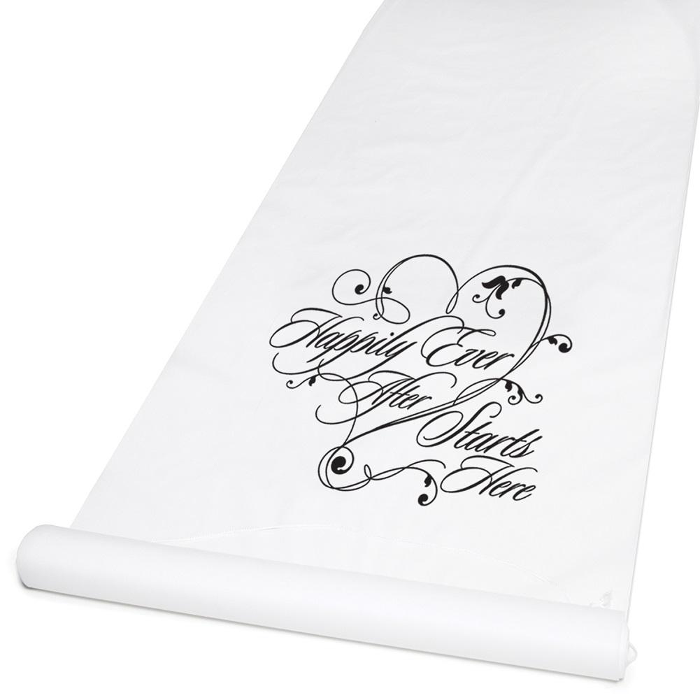 White Happily Ever After Aisle Runner - Sophie's Favors and Gifts