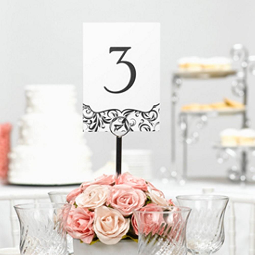 Flourish Black and White Table Number Cards - 1 to 40 - Sophie's Favors and Gifts