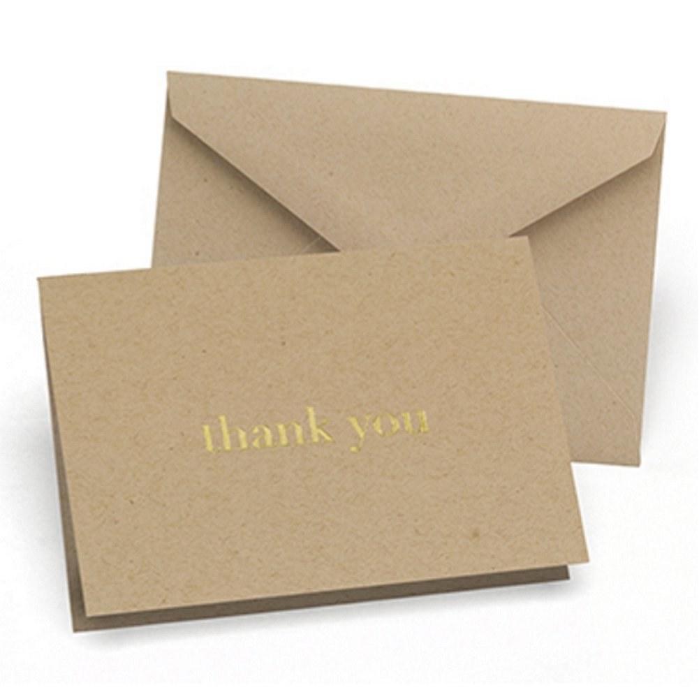Golden Natural Thank You Cards and Envelopes (Pack of 50) - Sophie's Favors and Gifts