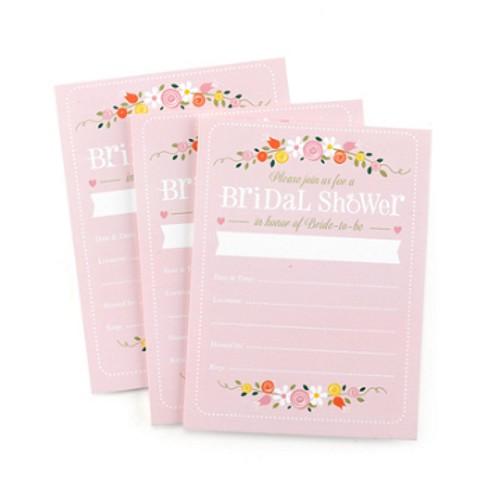 Botanical Pink Bridal Shower Invitations - Set of 25 - Sophie's Favors and Gifts