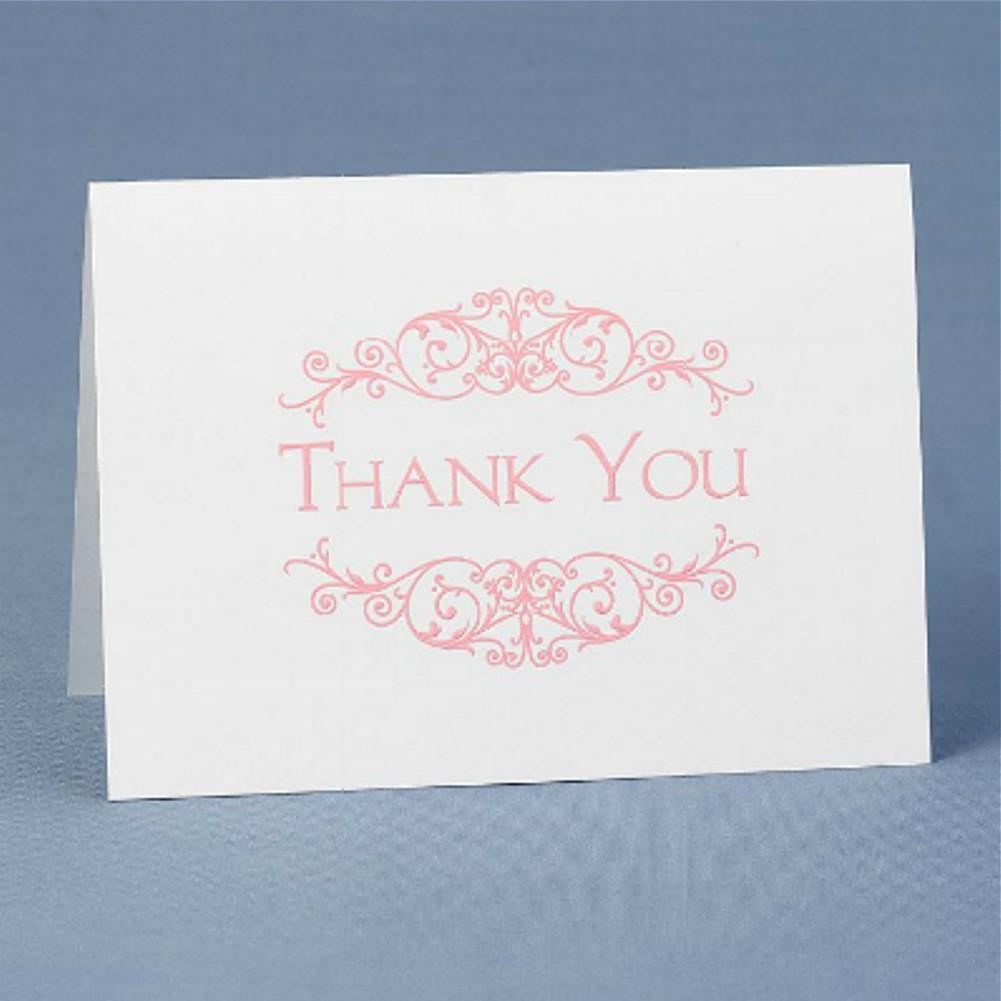 Pink Flourish Frame Thank You Cards with Envelopes - Sophie's Favors and Gifts