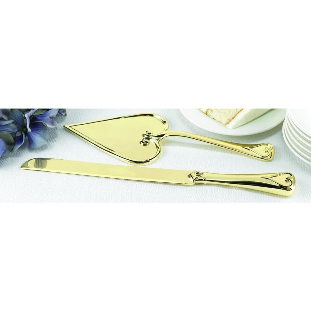 Hearts Design Gold Serving Set - Sophie's Favors and Gifts