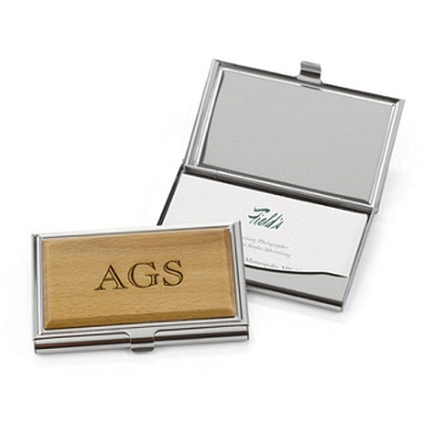 Personalized Wood Card Case - Sophie's Favors and Gifts