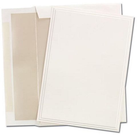 Triple Embossed Ivory Flat Invitation Cards With Envelopes - Sophie's Favors and Gifts