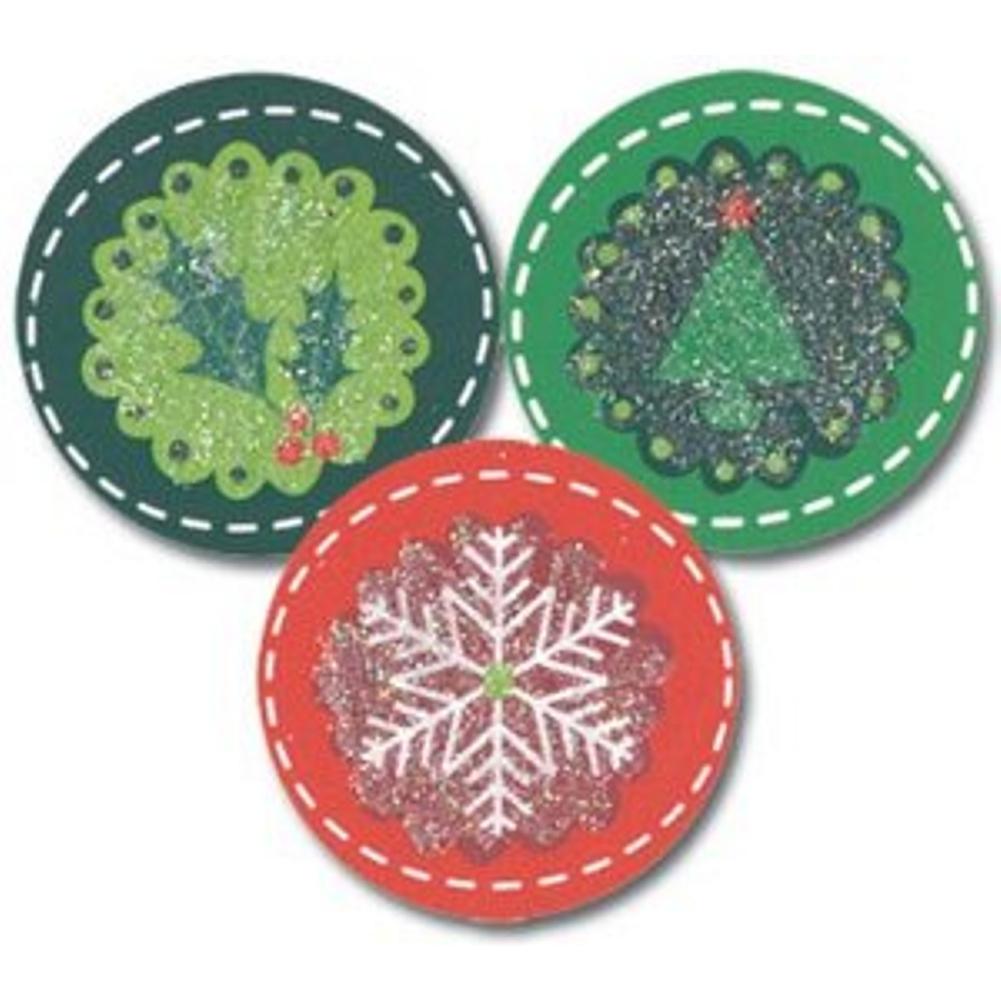 Holiday Circles Christmas Seals - Sophie's Favors and Gifts