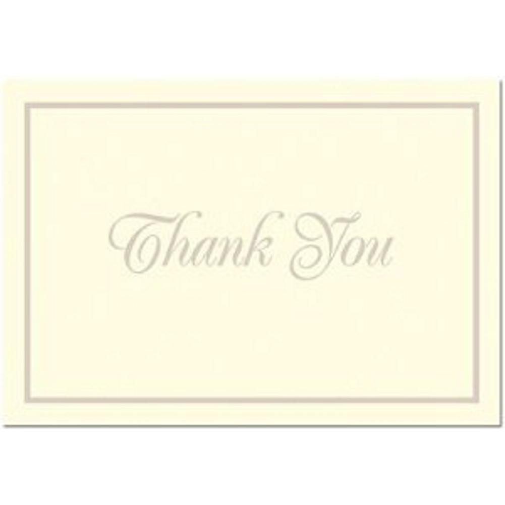 Pearl Border Ivory Thank You Note Cards & Envelopes - 100 - Sophie's Favors and Gifts