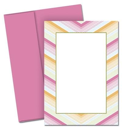 Soft Chevron Invitation Cards with Pink Envelopes - 25 Pack - Sophie's Favors and Gifts