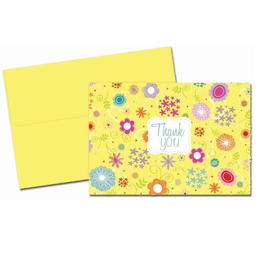 Spring Flower Thank You Cards with Envelopes - 24 Pack - Sophie's Favors and Gifts