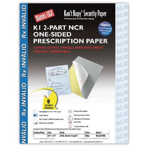 2-Part Security Prescription Paper 8.5x11 - Sophie's Favors and Gifts