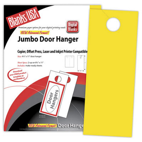 Yellow Jumbo Door Hangers - Pack of 100 - Sophie's Favors and Gifts