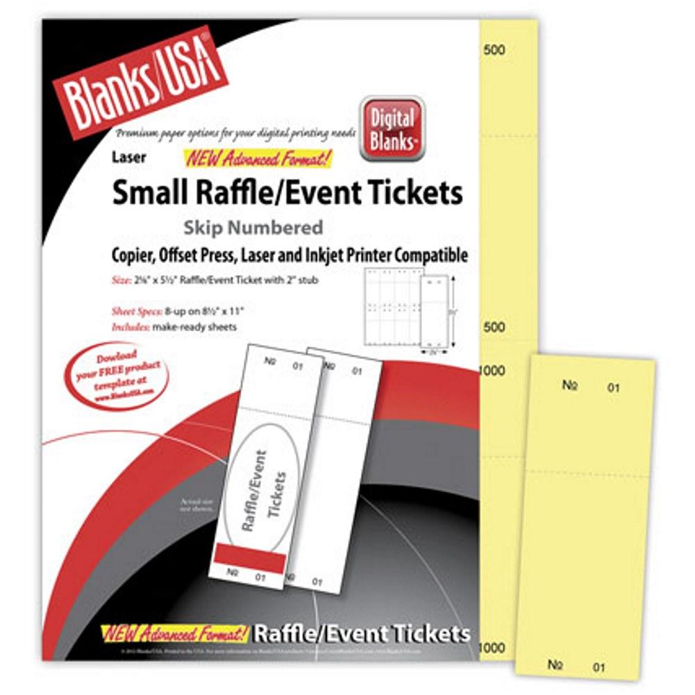 Small Yellow Raffle Tickets Paper - 2.125in. X 5.5in. - Pack of 400 - Sophie's Favors and Gifts
