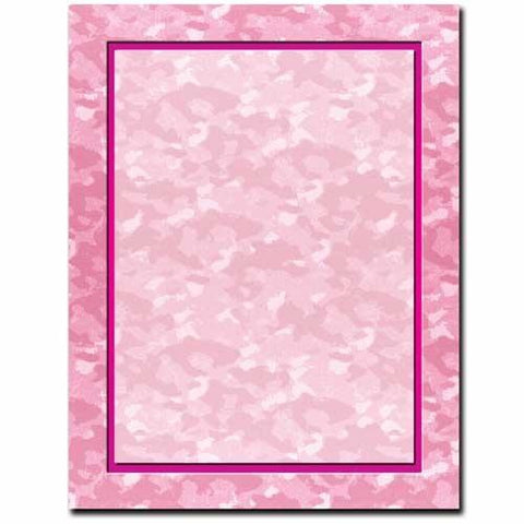 Pink Camo Letterhead - 100 Sheets - Sophie's Favors and Gifts