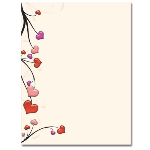 Heart Vines Letterhead - 100 Sheets - Sophie's Favors and Gifts