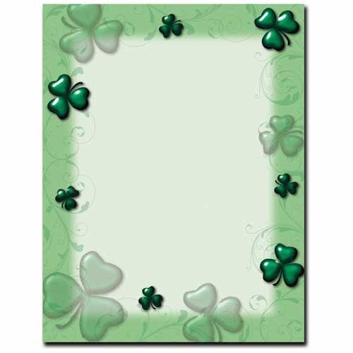 Shamrock and Swirls Letterhead - 100 Sheets - Sophie's Favors and Gifts