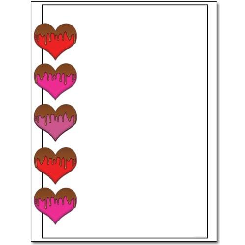 Chocolate Covered Hearts Letterhead - 100 Sheets - Sophie's Favors and Gifts