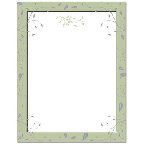 Sage Leaves Letterhead - 100 Sheets - Sophie's Favors and Gifts