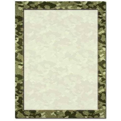 Camouflage Border Letterhead - 100 Sheets - Sophie's Favors and Gifts