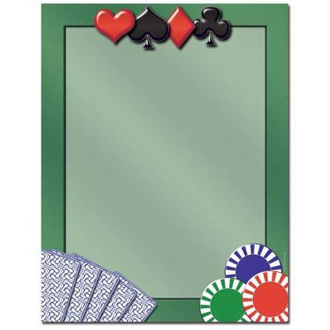 Card Games Letterhead - 100 Sheets - Sophie's Favors and Gifts