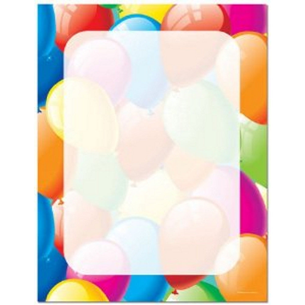 80 Balloon Border Letterhead Sheets - Sophie's Favors and Gifts