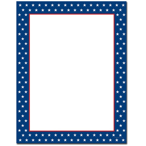 80 American Stars Letterhead Sheets - Sophie's Favors and Gifts