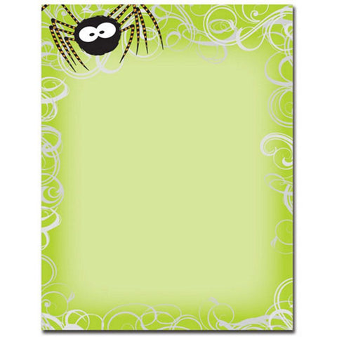 Green Spidey Swirls Letterhead Sheets - Sophie's Favors and Gifts