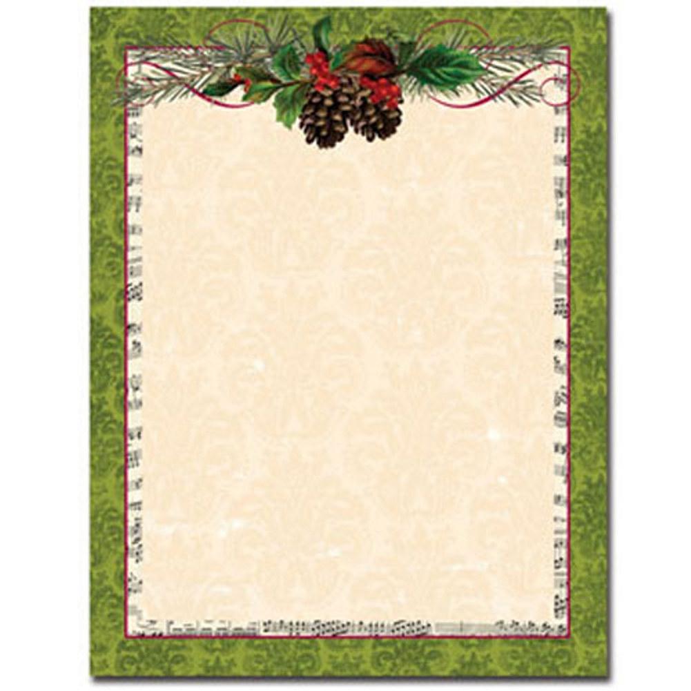 Pinecone Garland Letterhead Sheets - Sophie's Favors and Gifts