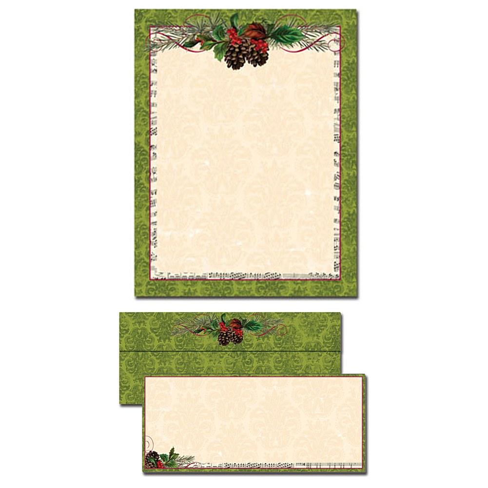 Pinecone Garland Letterhead With Matching Envelopes - Sophie's Favors and Gifts