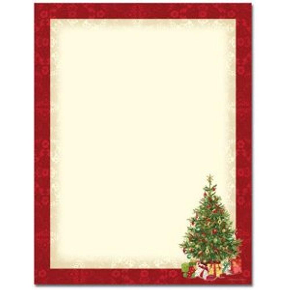 Lacy Christmas Tree Letterhead Sheets - Sophie's Favors and Gifts