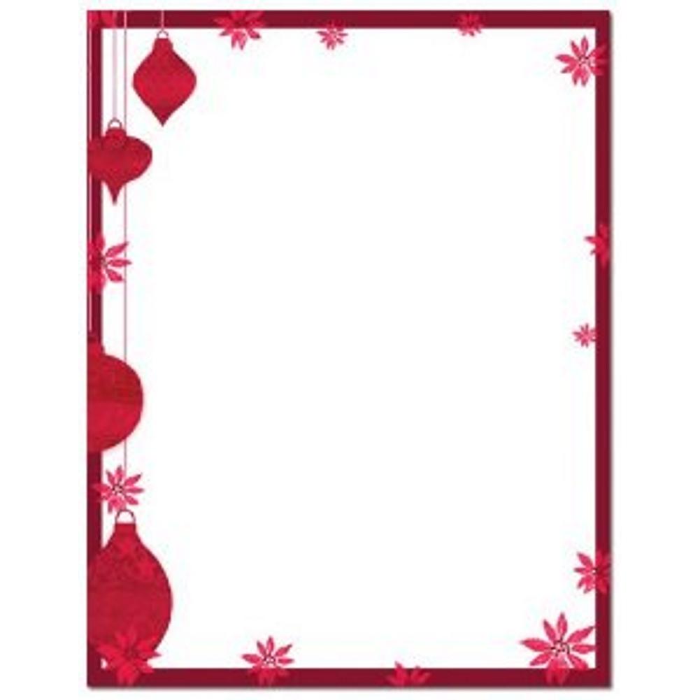 Painted Poinsettia Christmas Letterhead Sheets - Sophie's Favors and Gifts