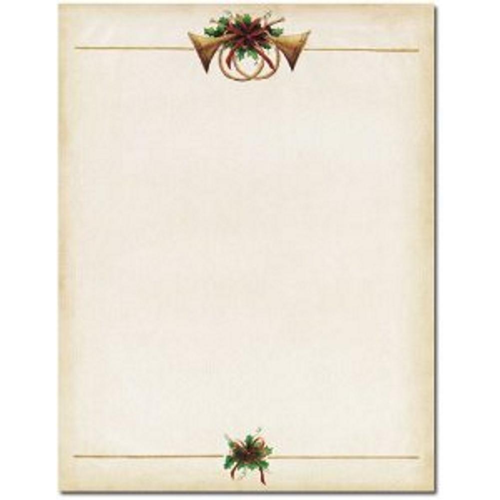 Antique Horns Holiday Letterhead Sheets - Sophie's Favors and Gifts
