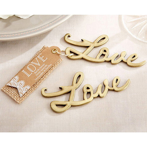 Love Antique Gold Bottle Opener - Sophie's Favors and Gifts