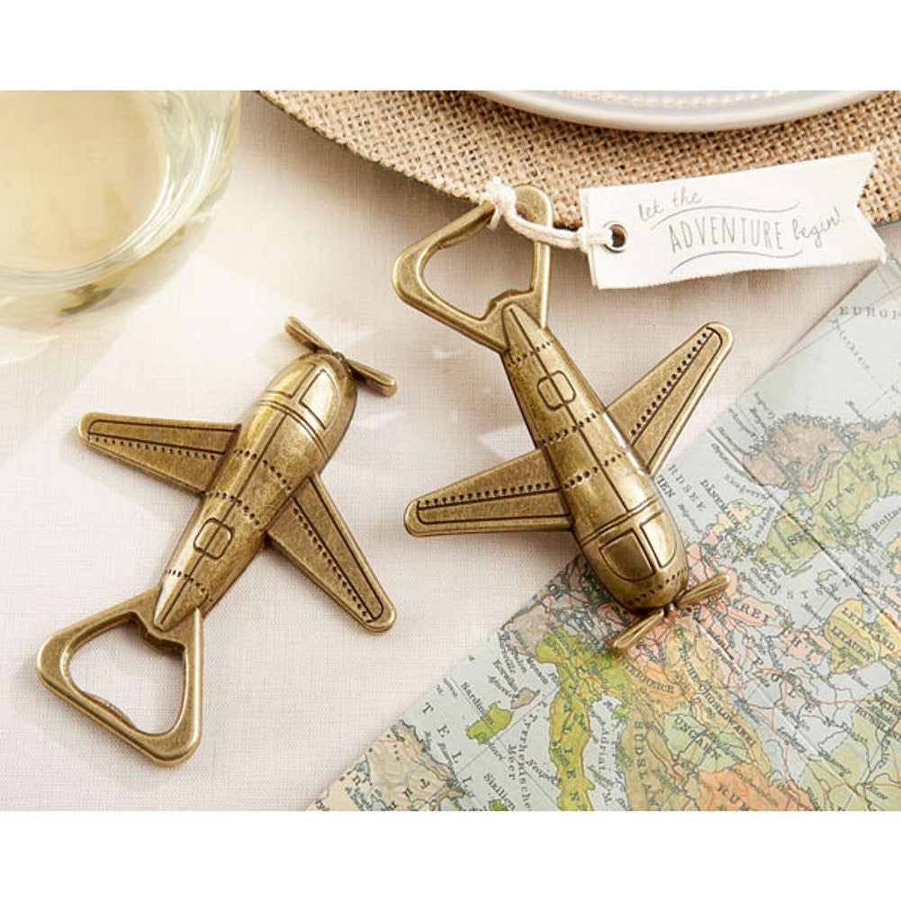 Let The Adventure Begin Airplane Bottle Opener - Sophie's Favors and Gifts