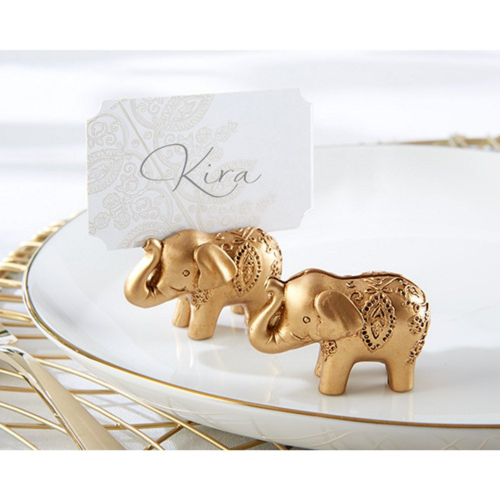 Lucky Golden Elephant Place Card Holders - Sophie's Favors and Gifts
