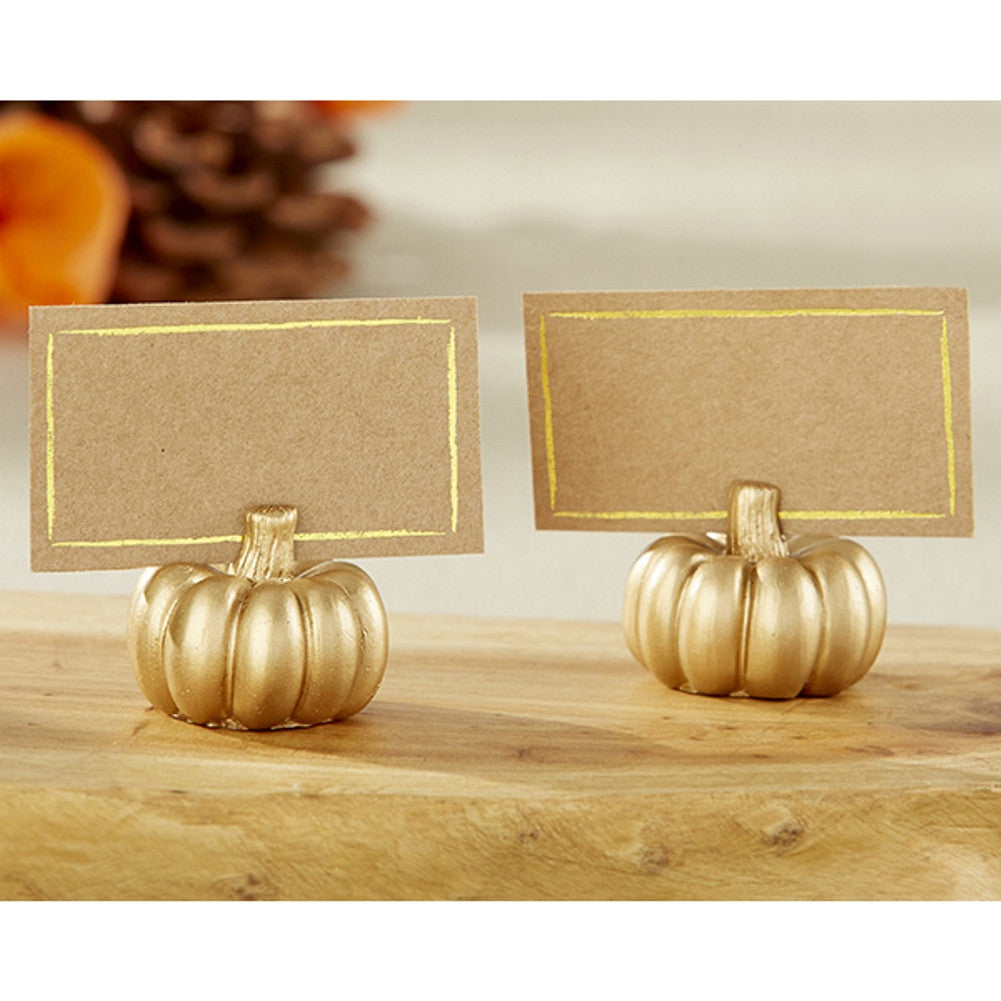 Gold Pumpkin Place Card Holder - Sophie's Favors and Gifts