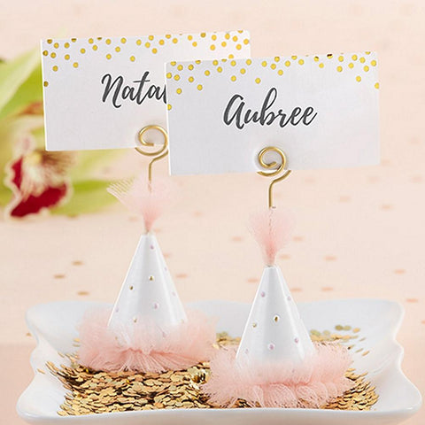 Pink Party Hat Place Card Holders - Set of 6 - Sophie's Favors and Gifts