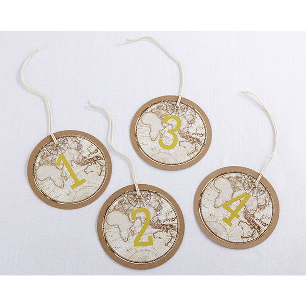 Travel and Adventure Gold Foil Table Numbers (1-18) - Sophie's Favors and Gifts