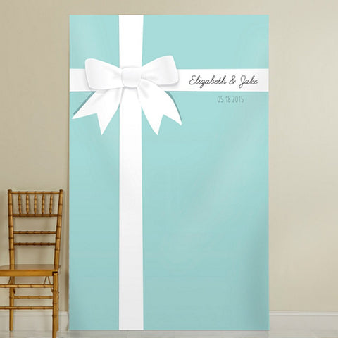Personalized Photo Backdrop - Aqua Gift Design - 52in. X 84in. - Sophie's Favors and Gifts