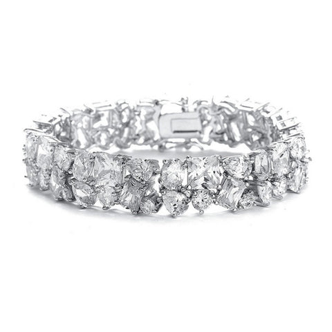 Bedazzling Wedding Bracelet in Multi Shaped CZ - Sophie's Favors and Gifts