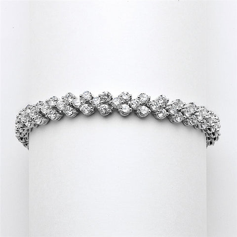 Elegant Silver Rhodium Cubic Zirconia Wedding or Prom Tennis Bracelet - Sophie's Favors and Gifts