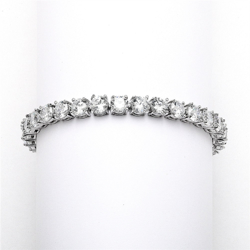 Glamorous Silver Rhodium Bridal or Prom Tennis Bracelet in Petite Size - Sophie's Favors and Gifts