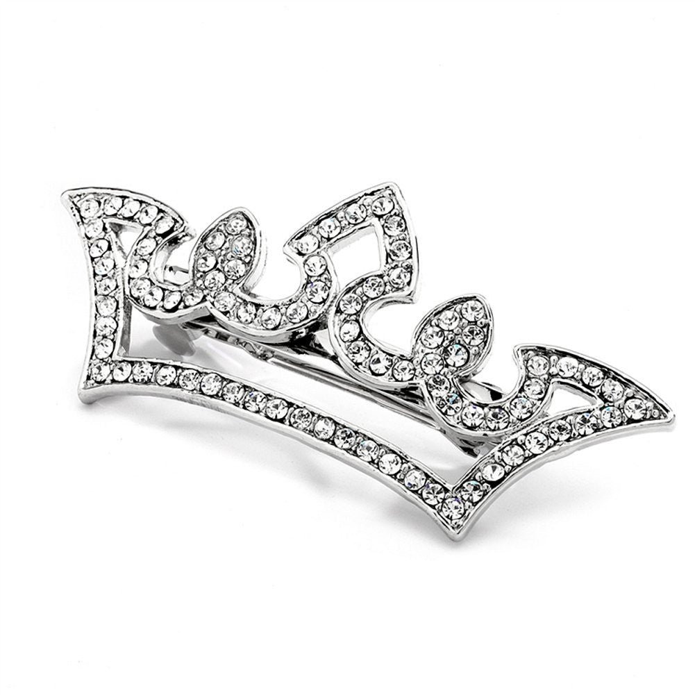 Pave Crystal Pageant Crown Barrette - Sophie's Favors and Gifts
