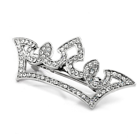 Pave Crystal Pageant Crown Barrette - Sophie's Favors and Gifts