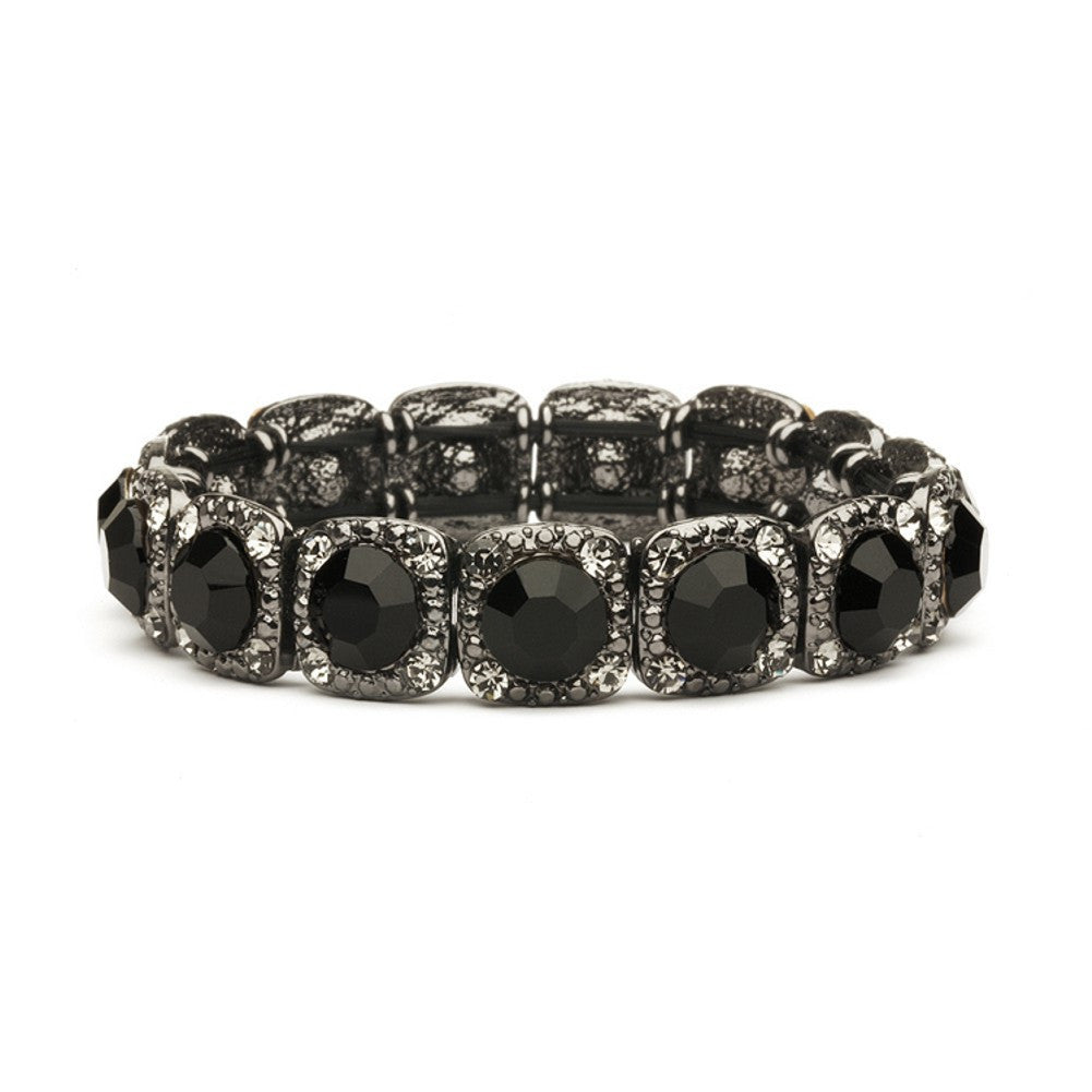 Bridesmaid or Prom Stretch Bracelet with Jet Black Crystals - Sophie's Favors and Gifts