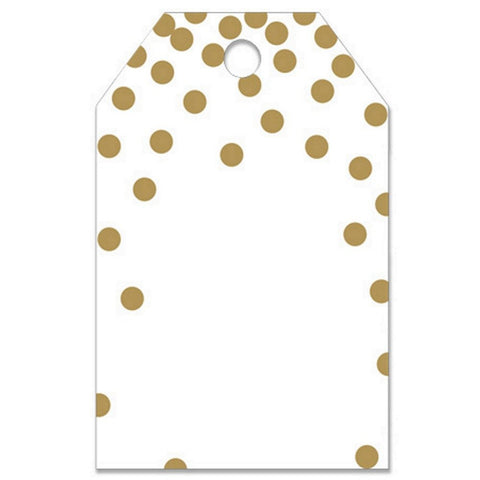 Metallic Gold Polka Dots Gift Tags - 2 1/4in. x 3 1/2in. - 50 Pack - Sophie's Favors and Gifts