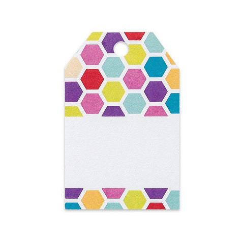 Rainbow Honeycomb Printed Gift Tags - 2 1/4 x 3 1/2 - 50 Pack - Sophie's Favors and Gifts