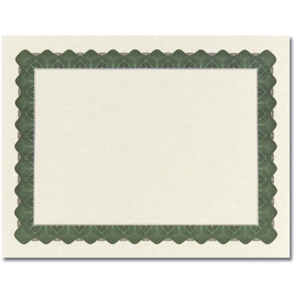 25 Green Border Parchment Certificates - Sophie's Favors and Gifts