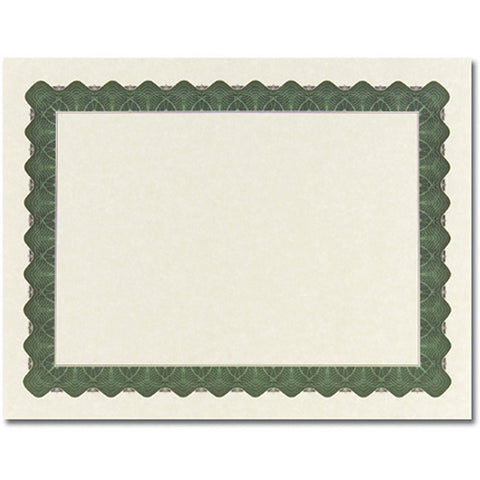 25 Green Border Parchment Certificates - Sophie's Favors and Gifts
