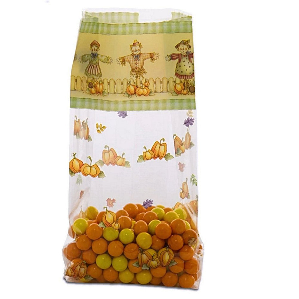 Scarecrows and Pumpkins Cello Bags - 7.5in. x 3.5in. x 2in. - 20 Pack - Sophie's Favors and Gifts