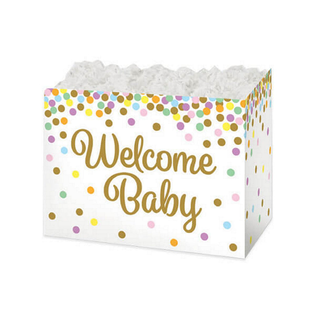 Welcome Baby Small Rectangular Gift Box - 5in. x 6.75in. x 4in. - Sophie's Favors and Gifts